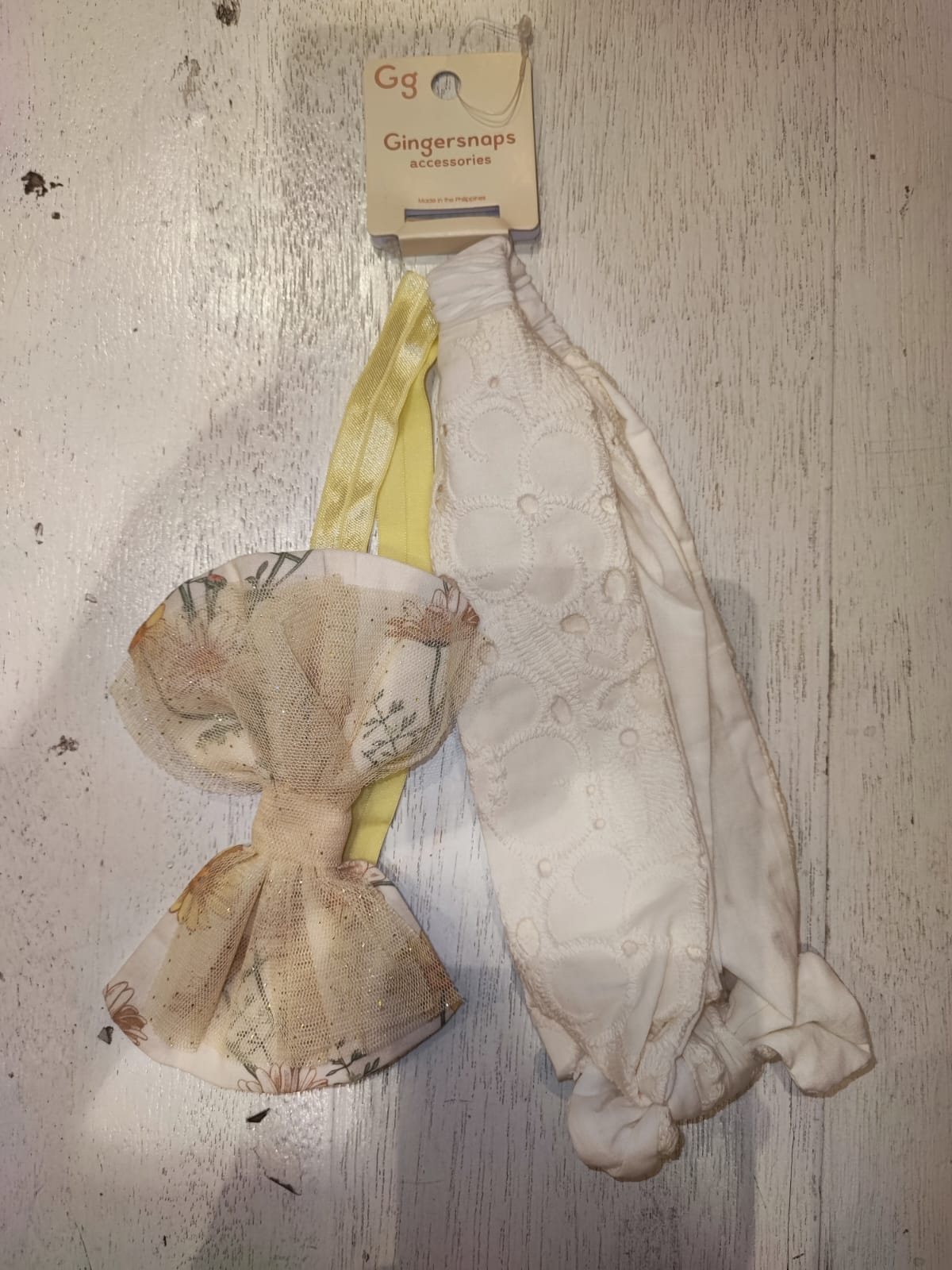 جينجرسنابس إكسسوارات شعر للبنات الرضع مطرزة أبيض