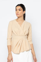 نتشي بلوزة 3/4 كم بخصر ملفوف