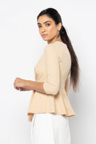 نتشي بلوزة 3/4 كم بخصر ملفوف