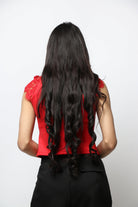 نتشي بلوزة بياقة وكتف قصير دانتيل نسائي