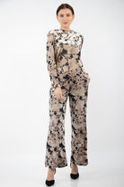 نتشي بنطون مخملي نسائي طويل