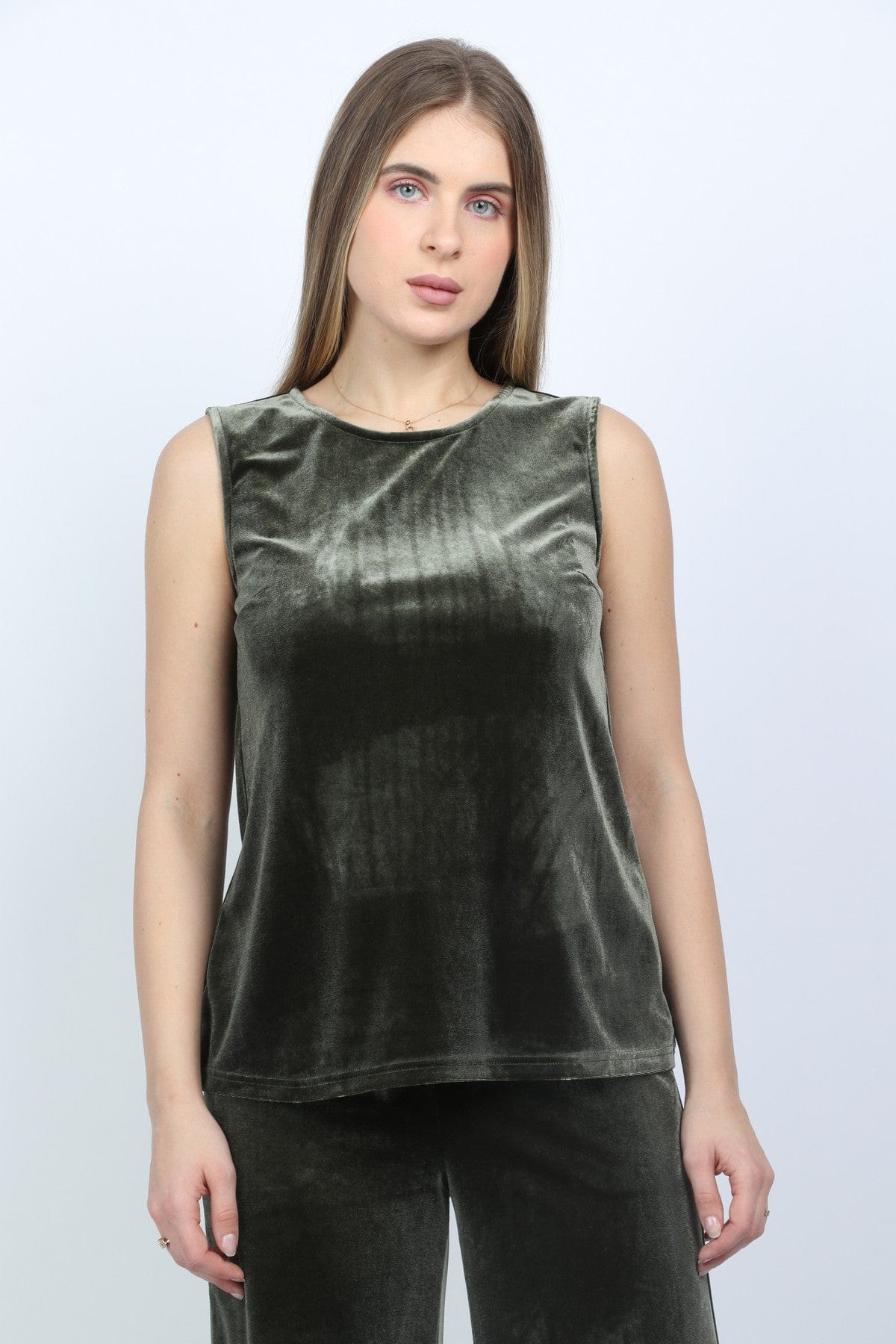 نتشي بلوزة كت مخملية برقبة دائرية نسائي