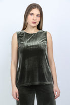 نتشي بلوزة كت مخملية برقبة دائرية نسائي