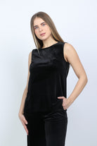 نتشي بلوزة كت مخملية برقبة دائرية نسائي