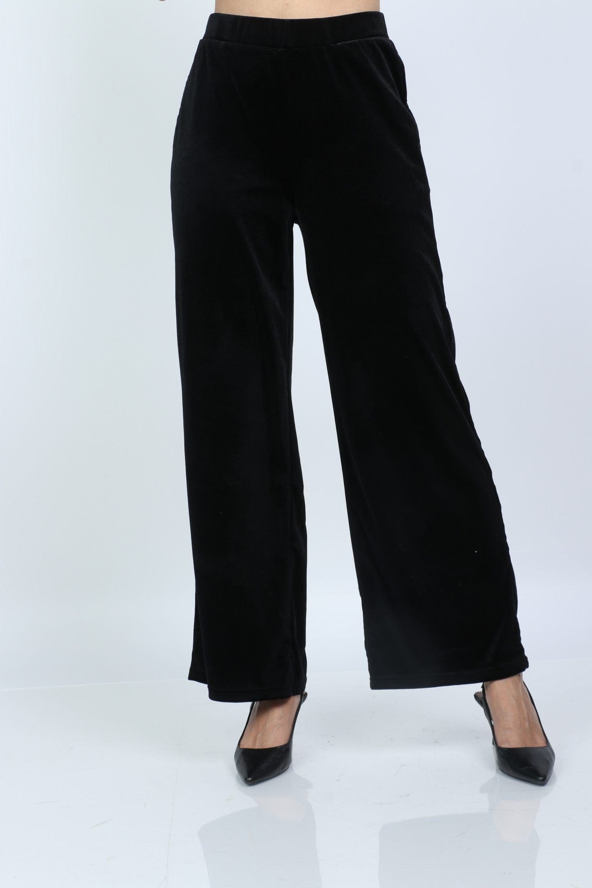 نتشي بنطلون نسائي بجيوب هاي ويست وايد ليج طويل نسائي