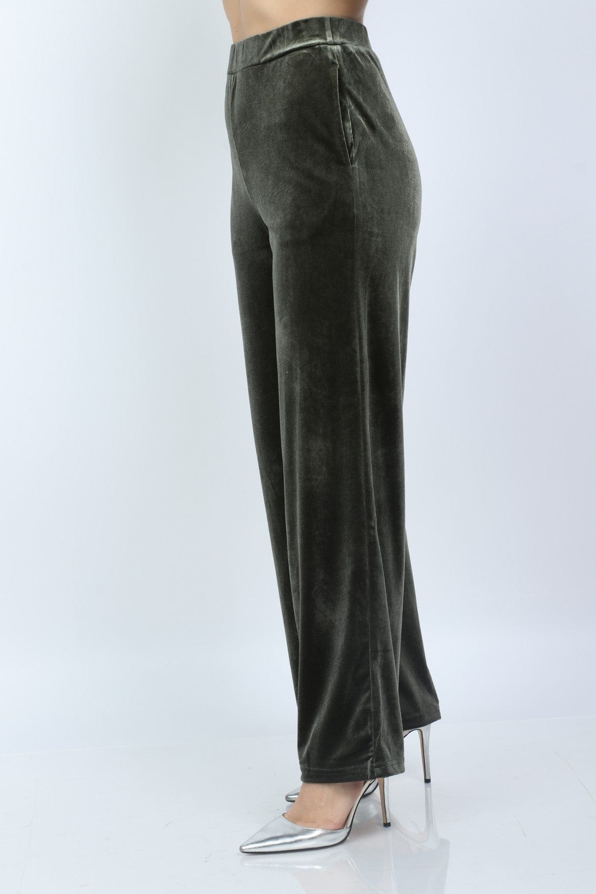 نتشي بنطلون مخملي طويل واسع نسائي