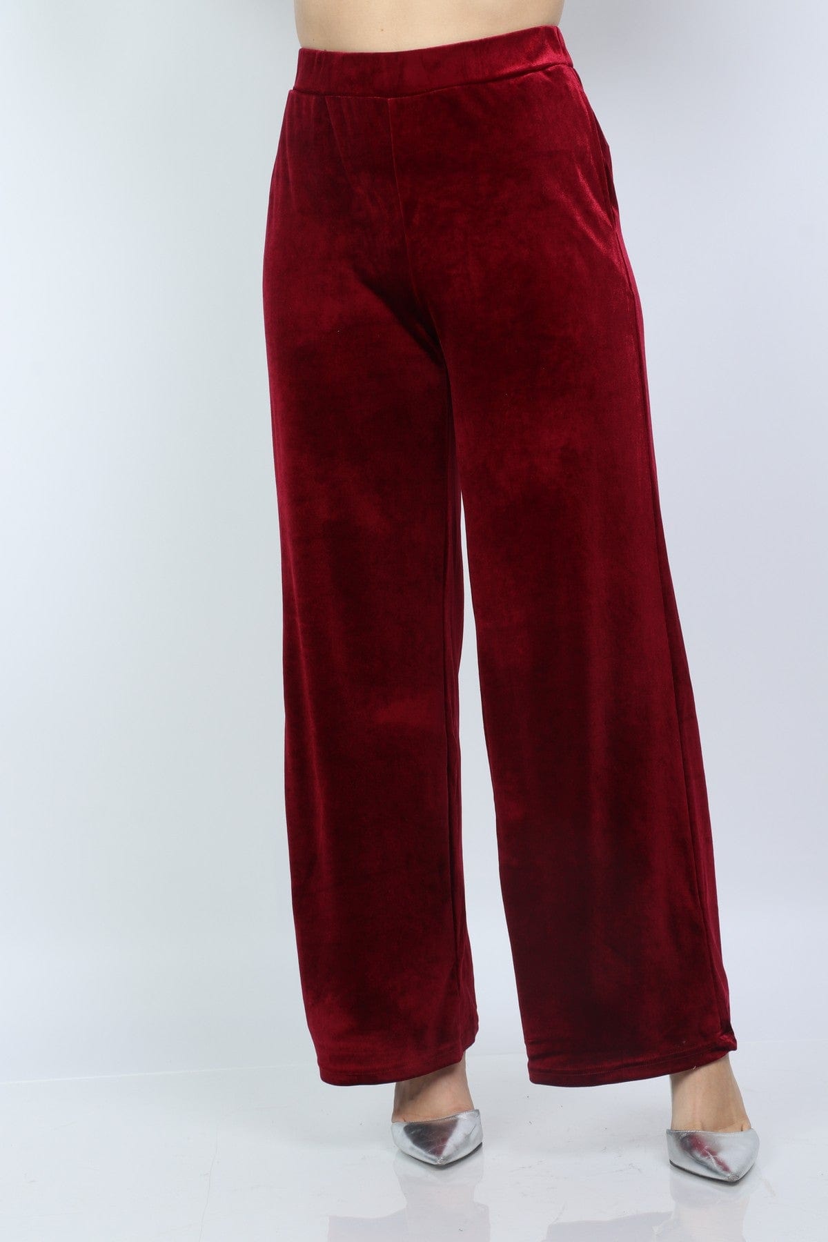 نتشي بنطلون مخملي طويل واسع نسائي