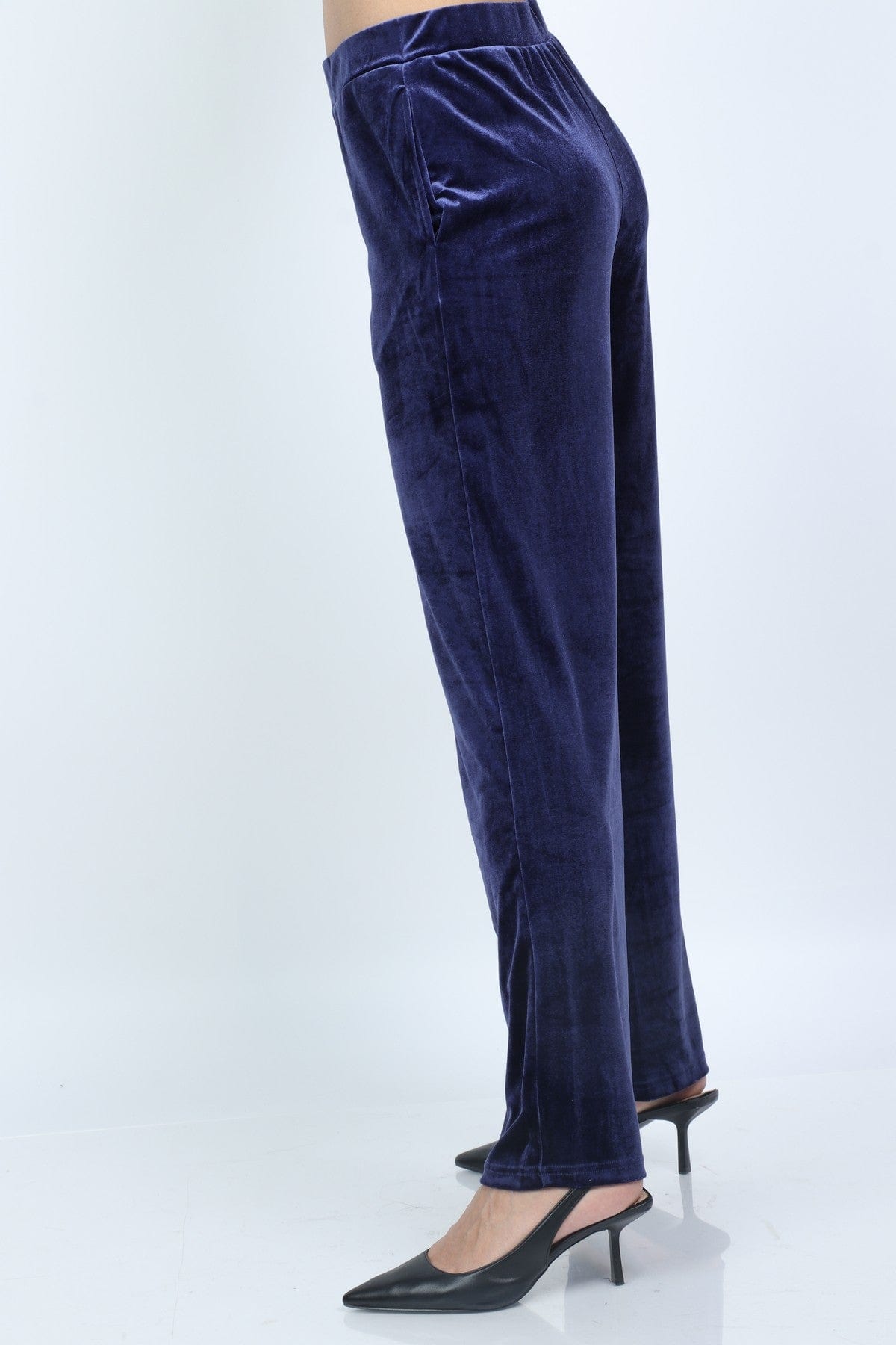 نتشي بنطلون نسائي بجيوب هاي ويست وايد ليج طويل نسائي