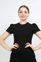 نتشي بلوزة قطن سادة كم قصير نسائي