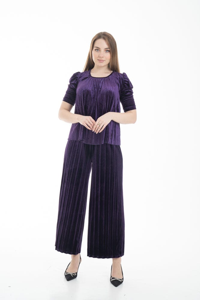 نتشي بلوزة نسائية طويلة بياقة دائرية نص كم