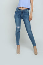 كيتشن بنطلون جينز كاجوال سكيني مقطع مبطن طويل نسائي