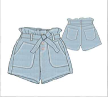 جينجرسنابس شورت هاي ويست بناتي أزرق سماوي