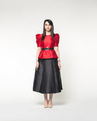 نتشي تنورة ميدي سهرة قماش تفتا سادة ناعمة