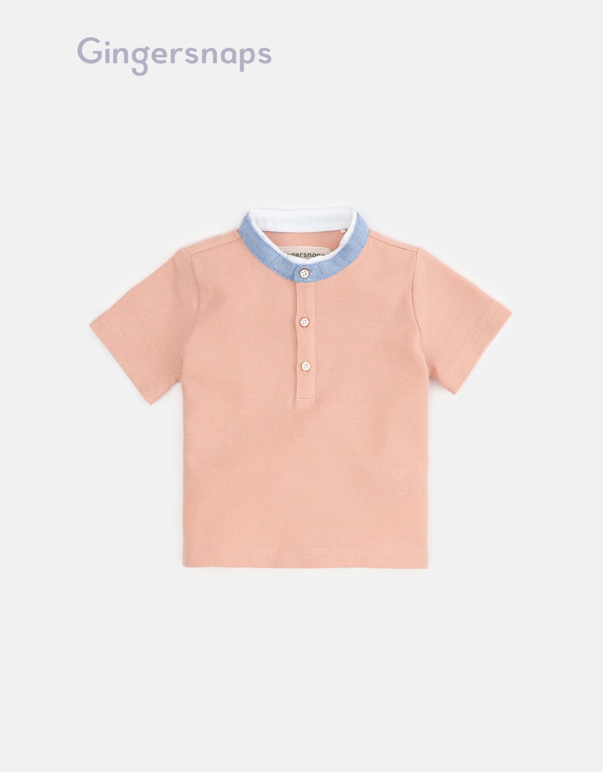 جينجرسنابس تيشيرت أولادي نص رقبة مزين بجينز وردي باهت