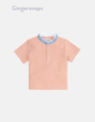 جينجرسنابس تيشيرت أولادي نص رقبة مزين بجينز وردي باهت