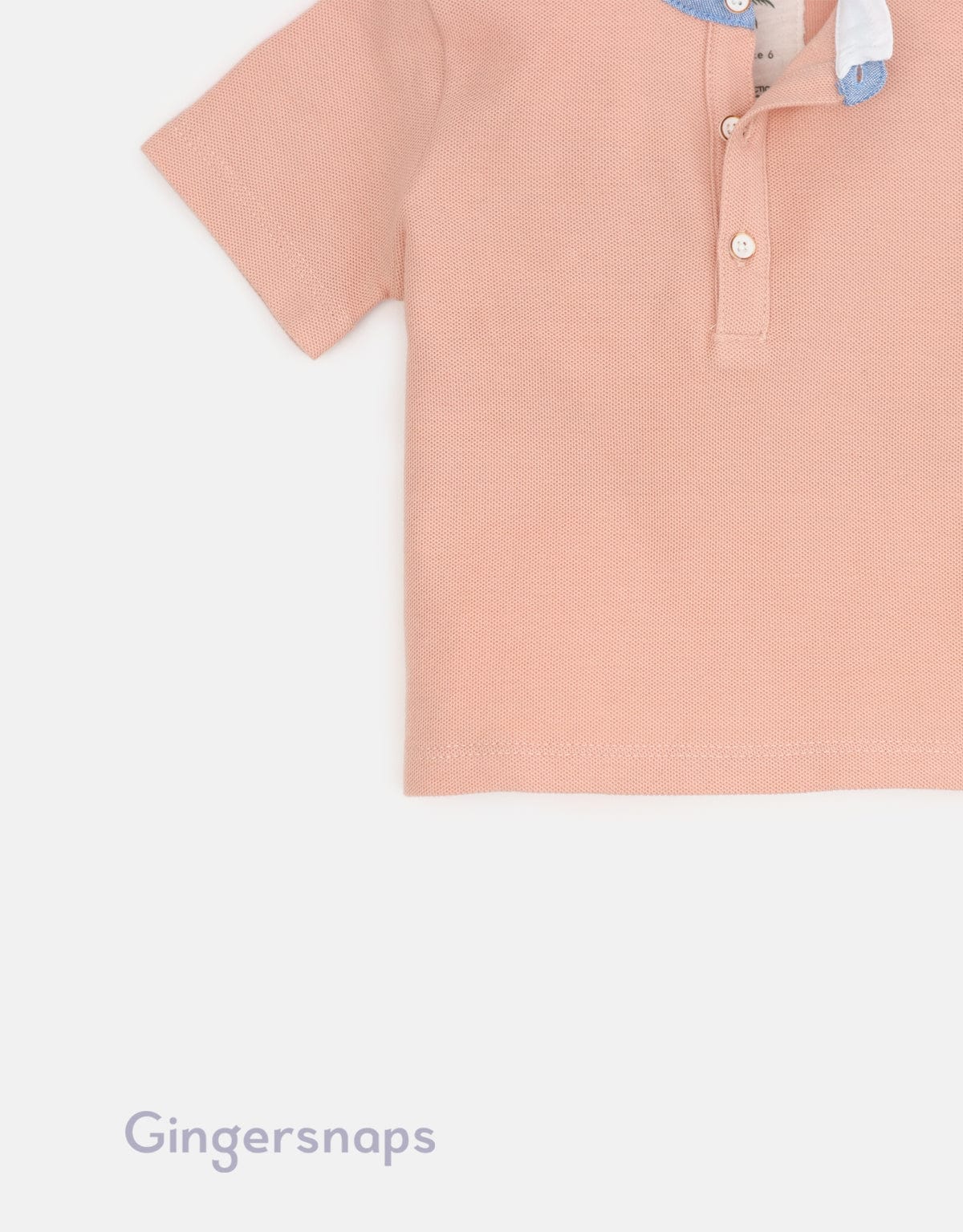 جينجرسنابس تيشيرت أولادي نص رقبة مزين بجينز وردي باهت