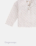 جينجرسنابس قميص بيبي ولادي بنمط عباية بنصف ياقة أبيض