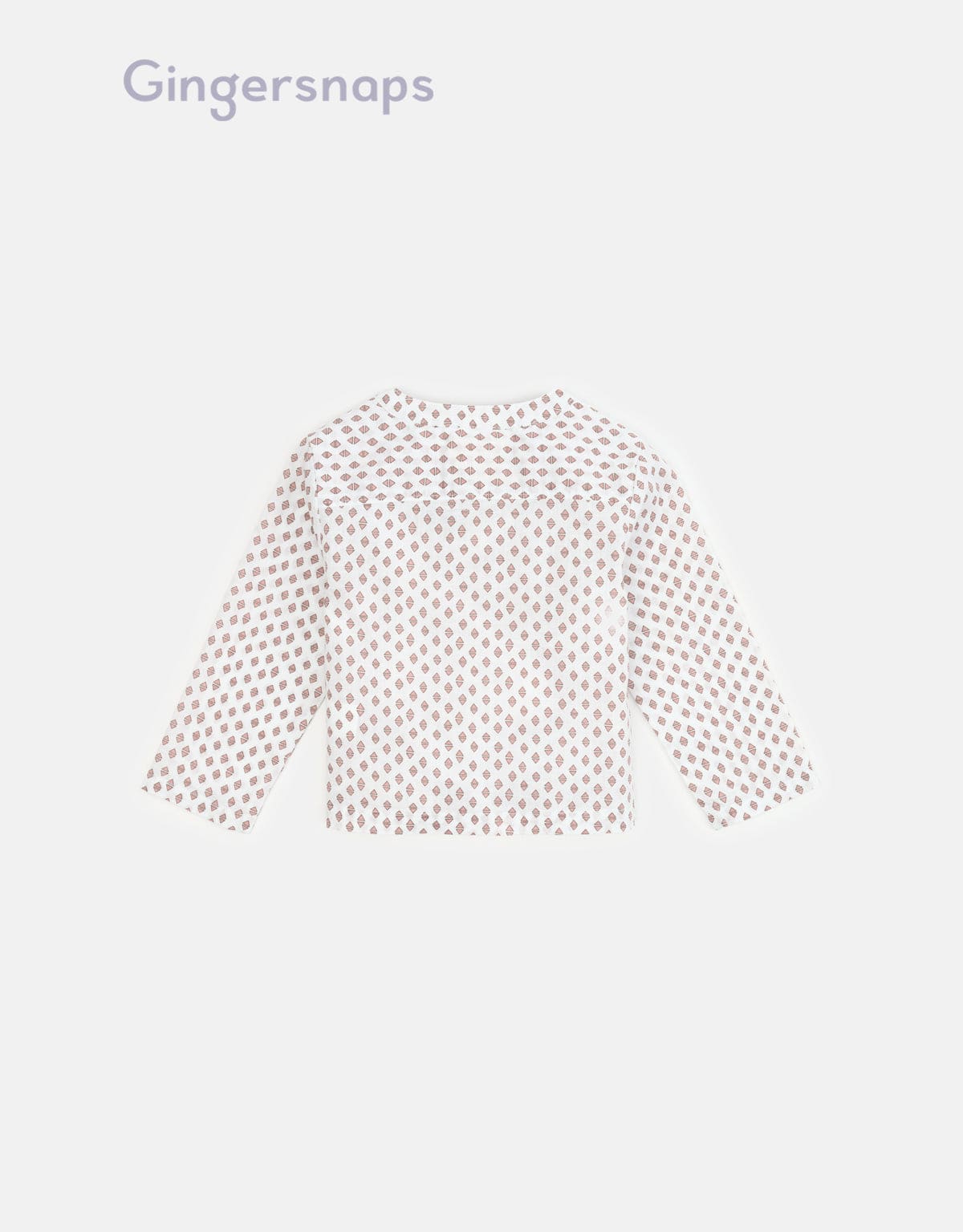 جينجرسنابس قميص بيبي ولادي بنمط عباية بنصف ياقة أبيض