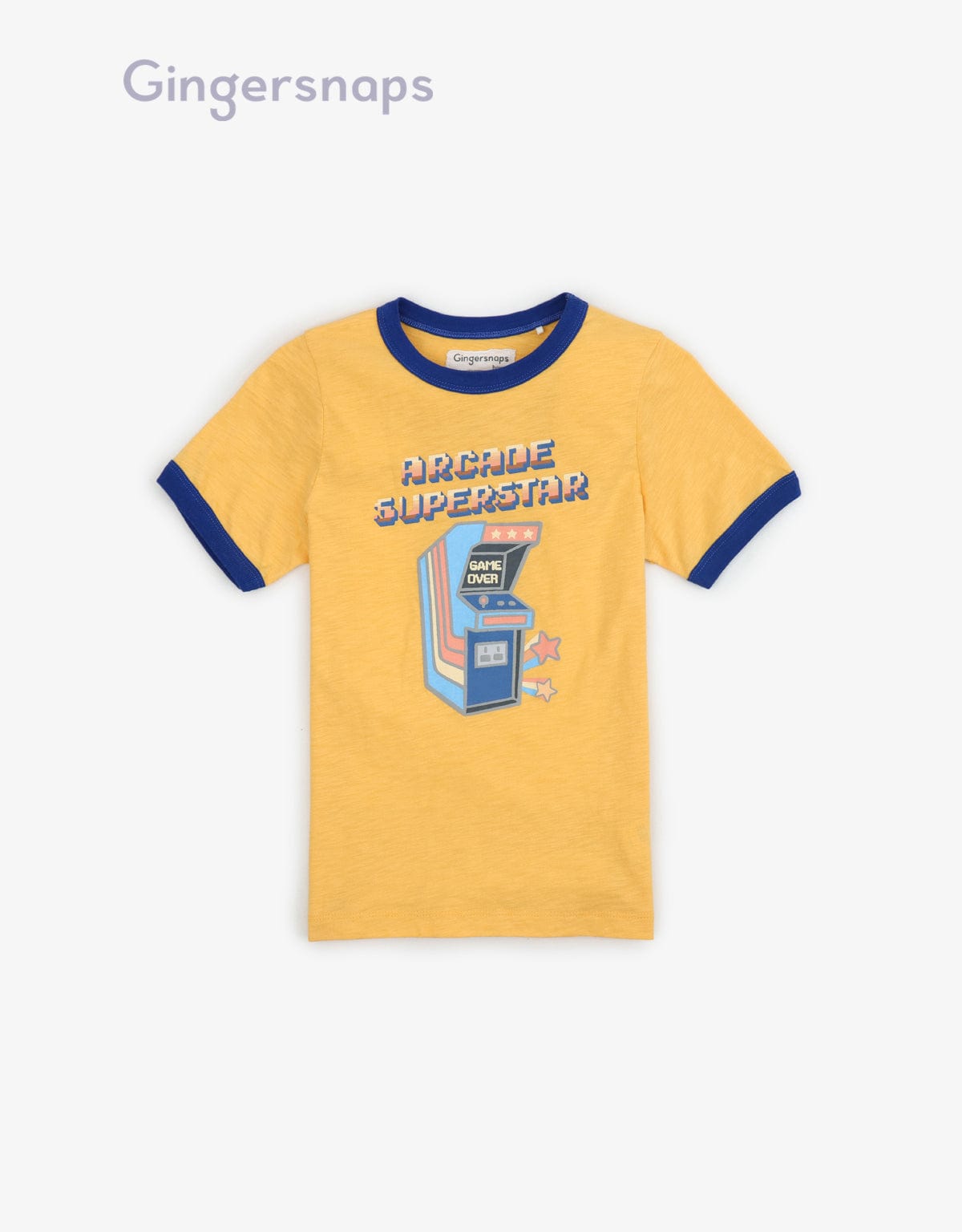 جينجرسنابس تي شيرت ولادي نص كم مطبوع أصفر