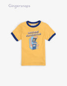 جينجرسنابس تي شيرت ولادي نص كم مطبوع أصفر