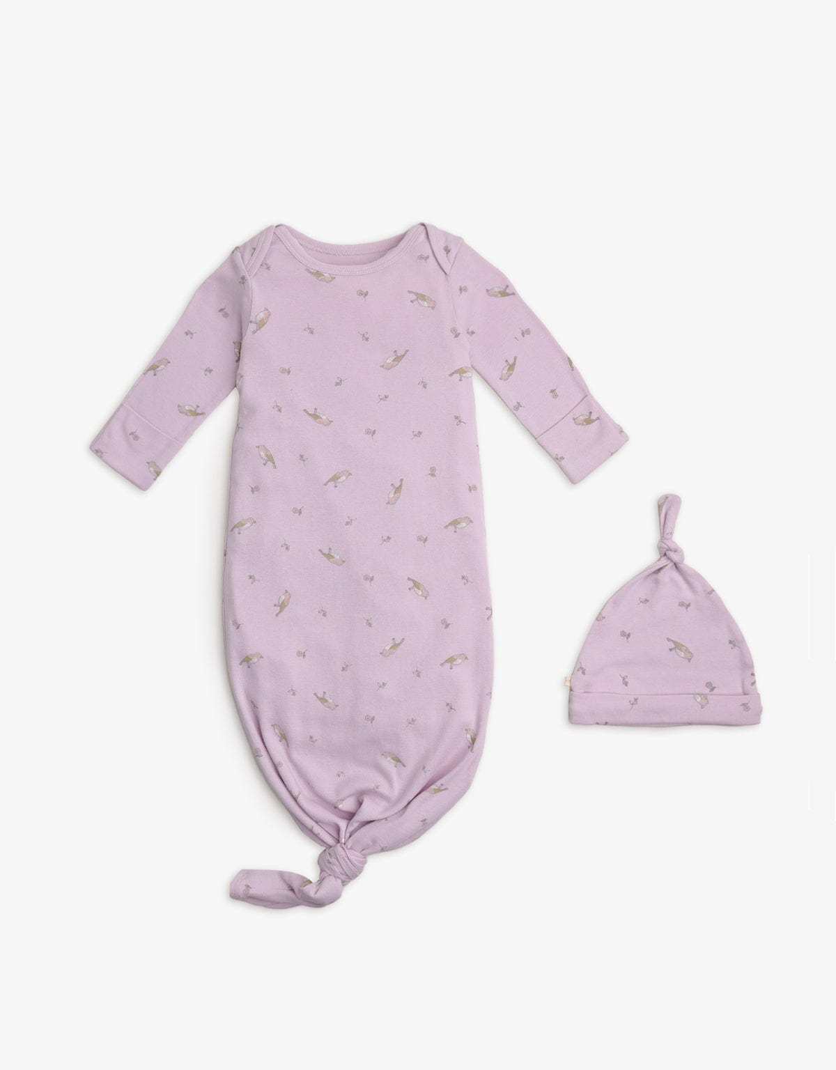 جينجرسنابس سالوبيت أطفال مواليد منقوش كم طويل وقبعة أرجواني