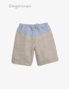 جينجرسنابس شورت ولادي قطن لونين برباط رمادي