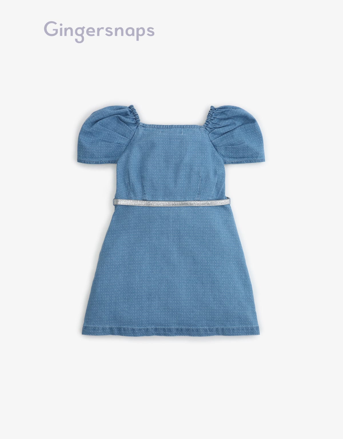 جينجرسنابس فستان جينز كم قصير شنطة على الخصر كم قصير بناتي أزرق