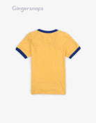 جينجرسنابس تي شيرت ولادي نص كم مطبوع أصفر
