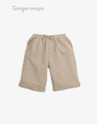 جينجرسنابس شورت ولادي سادة قصير برباط على الخصر البيج