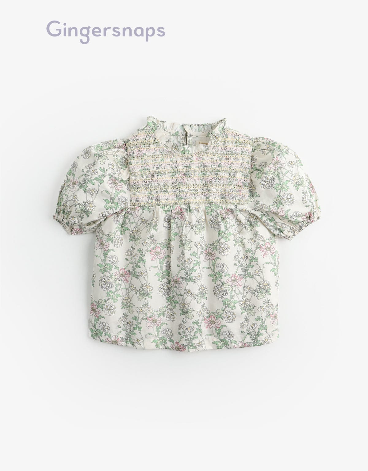 جينجرسنابس بلوزة مشجرة نص بطن كم قصير بف بناتي متعدد الألوان