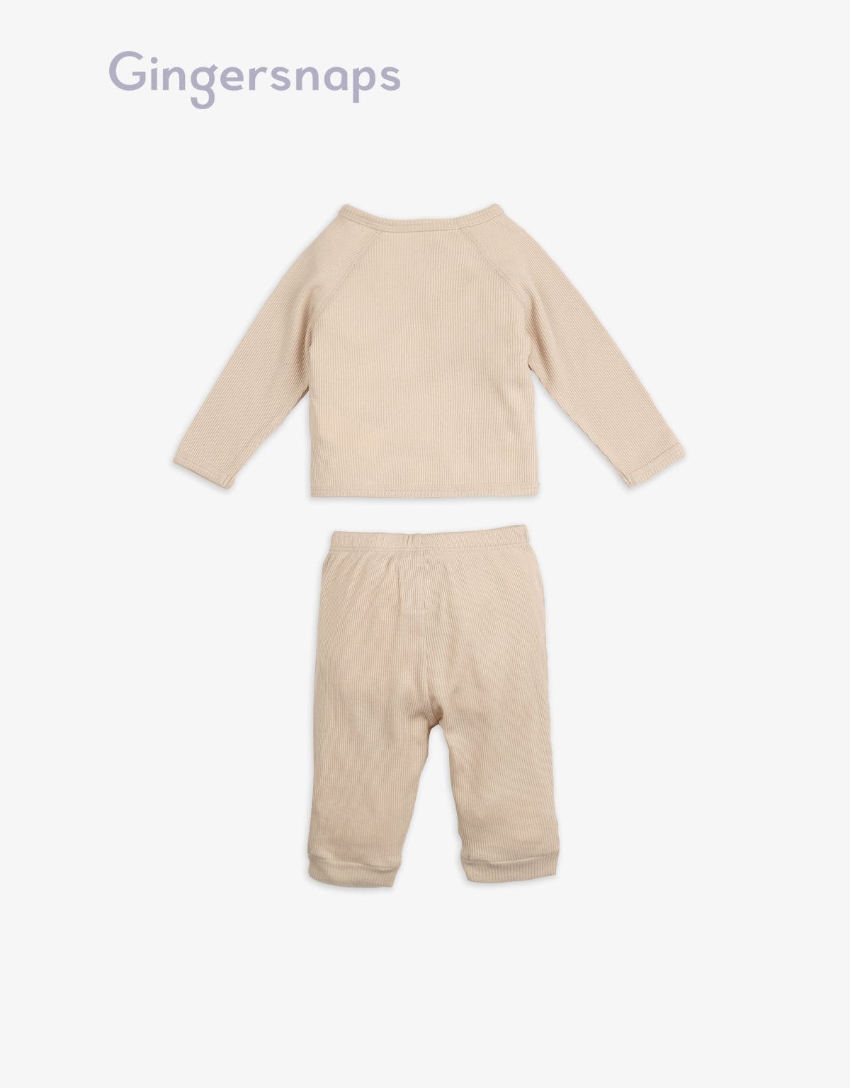 جينجرسنابس طقم مواليد سادة بلوزة ملفوفة وبنطلون وردي