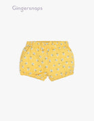 جينجرسنابس شورت رضع بناتي بنمط مشجر بأستك مطاطي أصفر