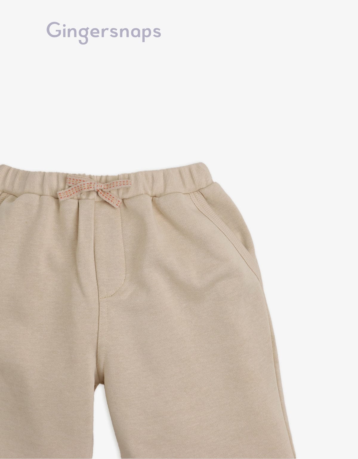 جينجرسنابس شورت ولادي سادة قصير برباط على الخصر البيج