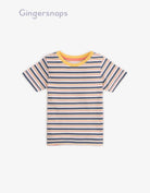 جينجرسنابس تي شيرت ولادي بالعرض نص كم متعدد الألوان