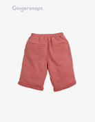 جينجرسنابس شورت ولادي سادة برباط على الخصر أحمر