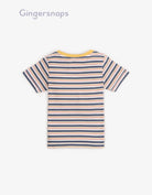 جينجرسنابس تي شيرت ولادي بالعرض نص كم متعدد الألوان