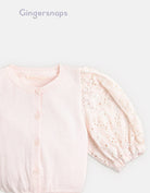 جينجرسنابس كارديجان بناتي بأزرار امامية كم دانتيل بف وردي