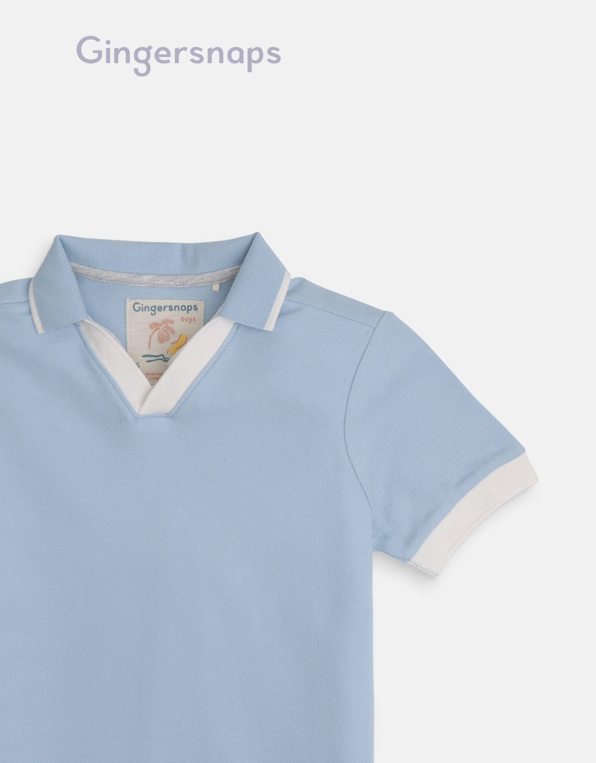 جينجرسنابس تيشيرت سادة سبعة كم قصير أولادي أزرق