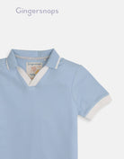 جينجرسنابس تيشيرت سادة سبعة كم قصير أولادي أزرق